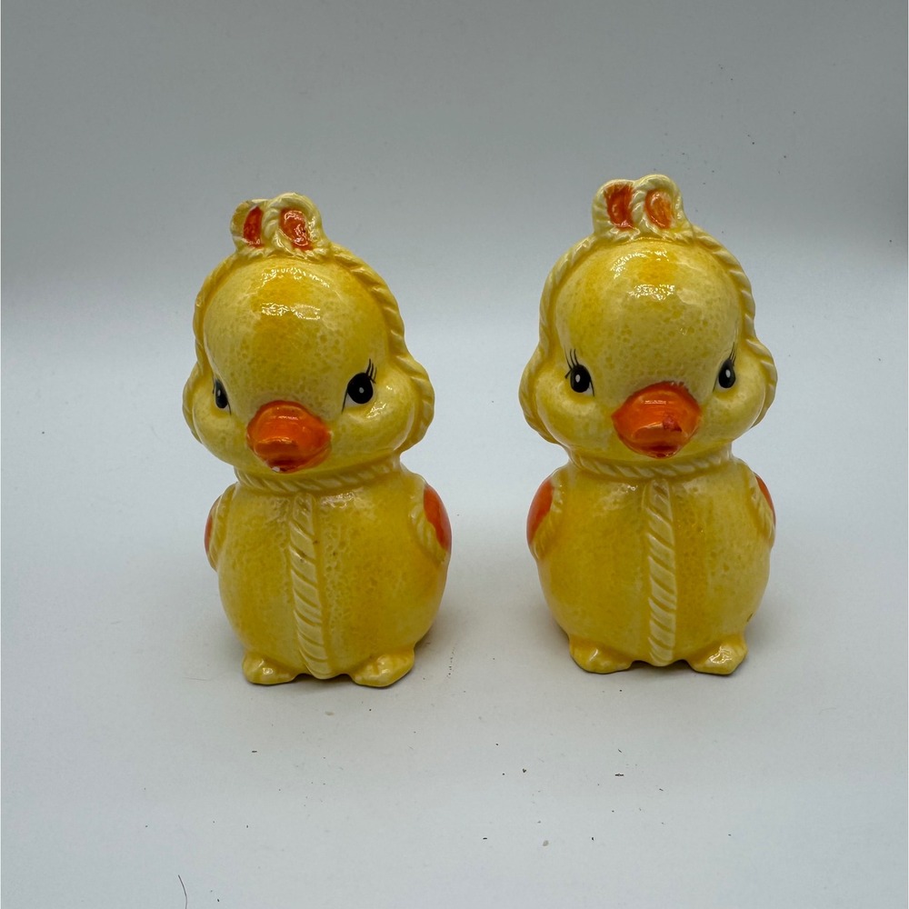 Vintage Ceramic Yellow Duck Salt and Pepper Shakers